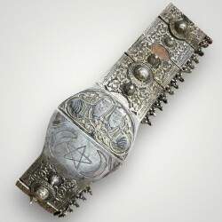 Gümüş Savatlı Damgalı Antika Çerkez Kemeri AOB5151 - 4