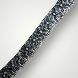 Gümüş Savatlı Damgalı Antika Çerkez Kemeri AOB5152 - 5