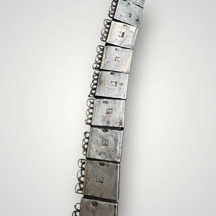 Gümüş Savatlı Damgalı Antika Çerkez Kemeri AOB5152 - 4