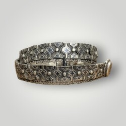 Gümüş Savatlı Damgalı Antika Çerkez Kemeri AOB5152 - 2