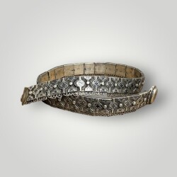 Gümüş Savatlı Damgalı Antika Çerkez Kemeri AOB5152 - 7