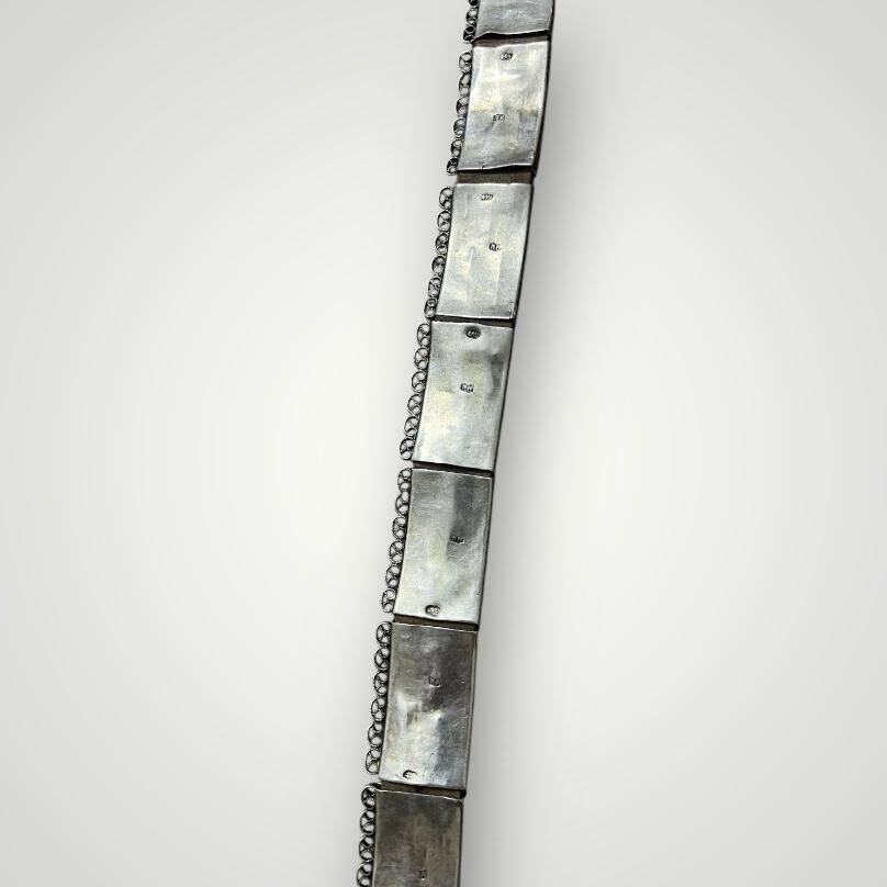 Gümüş Savatlı Damgalı Antika Çerkez Kemeri AOB6019 - 3