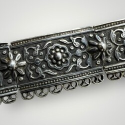 Gümüş Savatlı Damgalı Antika Çerkez Kemeri AOB6019 - 5