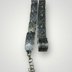 Gümüş Savatlı Damgalı Antika Çerkez Kemeri AOB6019 - 6