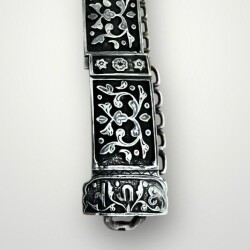 Gümüş Savatlı Damgalı Antika Çerkez Kemeri AOB6020 - 7