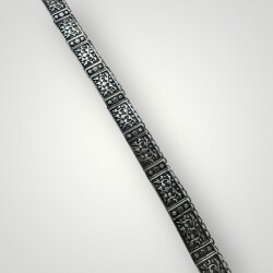 Gümüş Savatlı Damgalı Antika Çerkez Kemeri AOB6020 - 5