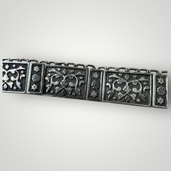 Gümüş Savatlı Damgalı Antika Çerkez Kemeri AOB6020 - 4