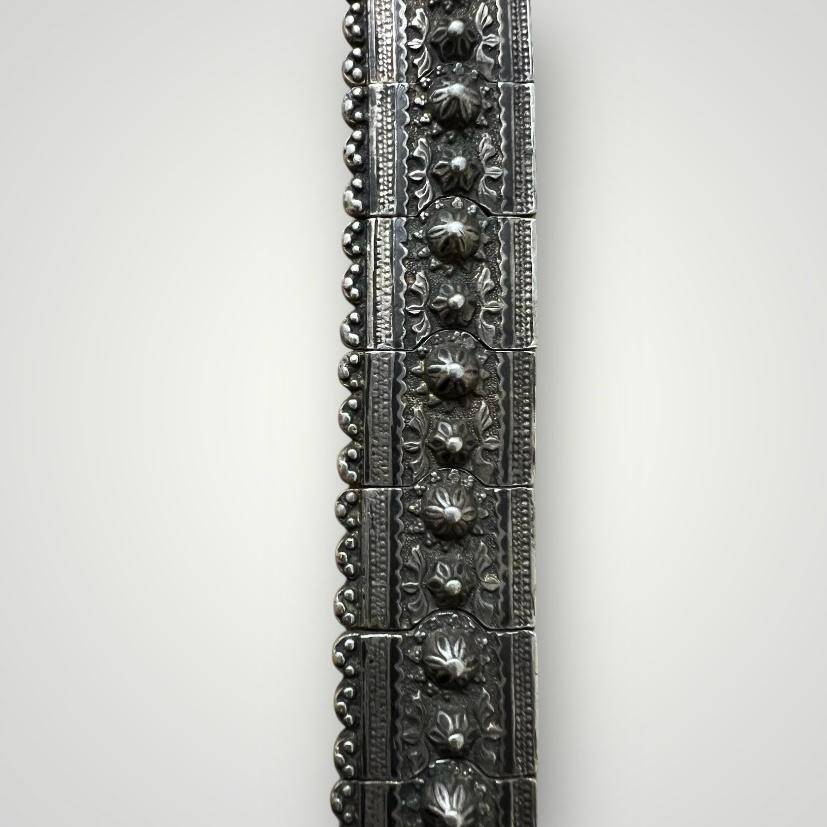 Gümüş Savatlı Damgalı Antika Çerkez Kemeri AOB6021 - 3