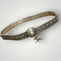 Gümüş Savatlı Damgalı Antika Çerkez Kemeri AOB6021 - Gökçekoleksiyon