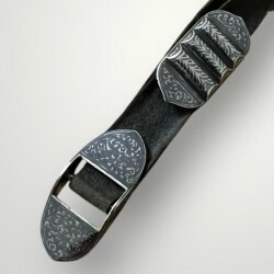 Gümüş Savatlı Damgalı Antika Çerkez Kemeri AOB5087 - 7