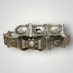 Antika Savat İşçilikli Damgalı Gümüş Kemer – Çok Yüksek Gramaj Nadir Parça AOB6017 - 2