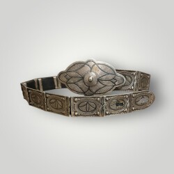 Antika Savat İşçilikli Damgalı Gümüş Kemer – Yüksek Gramaj Koleksiyonluk AOB6018 - 3