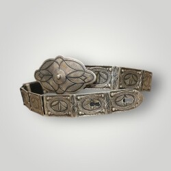 Antika Savat İşçilikli Damgalı Gümüş Kemer – Yüksek Gramaj Koleksiyonluk AOB6018 - 2