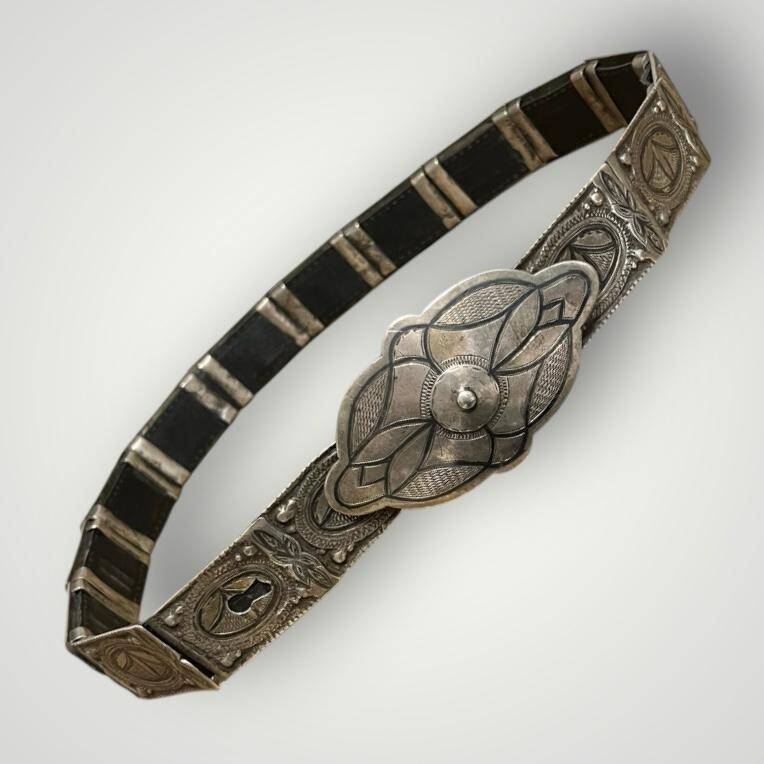 Antika Savat İşçilikli Damgalı Gümüş Kemer – Yüksek Gramaj Koleksiyonluk AOB6018 - 1