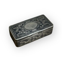 Gümüş Savatlı Damgalı Kutu AOB6087 - Gökçekoleksiyon