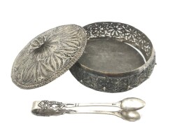 Gümüş Telkari İşlemeli Şekerlik – 216.98gr | Maşalı Nadir Koleksiyonluk Büyük Boy AOB870 - 4