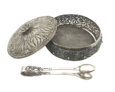 Gümüş Telkari İşlemeli Şekerlik – 216.98gr | Maşalı Nadir Koleksiyonluk Büyük Boy AOB870 - 4