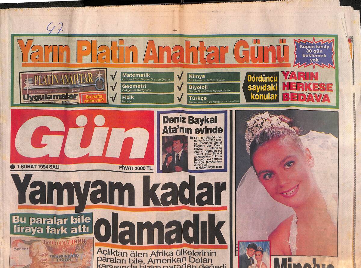 Gün Gazetesi 1 Şubat 1994 - Apo'nun Kardeşi İran'da - Huysuz Virjin'den Bakan'a Destek GZ152874 - 1