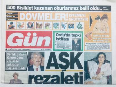 Gün Gazetesi 10 Ağustos 1994 - Tansu Çiller Küplere Bindi GZ41572 - 1