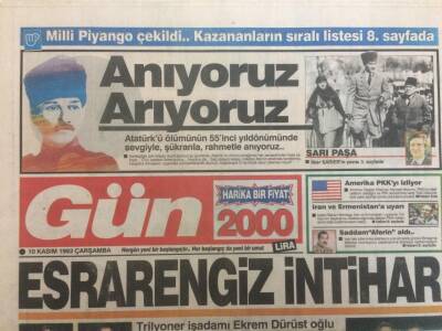 Gün Gazetesi 10 Kasım 1993 - Esrarengiz İntihar GZ35376 - 1