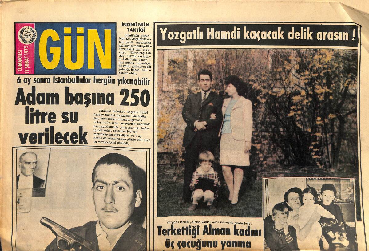 Gün Gazetesi 12 Şubat 1972 - Ünlü Yıldızlar Nelere Gülüyor Mine Mutlu Anlatıyor - 6 Ay Sonra İstanbullular Her Gün Yıkanabilir GZ141810 - 1