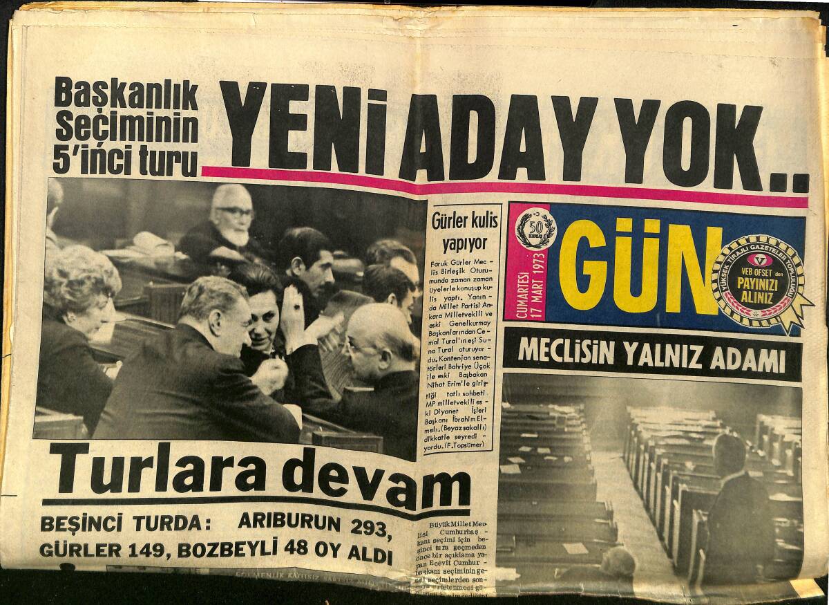 Gün Gazetesi 17 Mart 1973 - İngiliz Şarkıcısı Roy Orbison Ordu Vakfı Yararına Konserler Vermek İçin Türkiye'ye Geliyor GZ148245 - 1