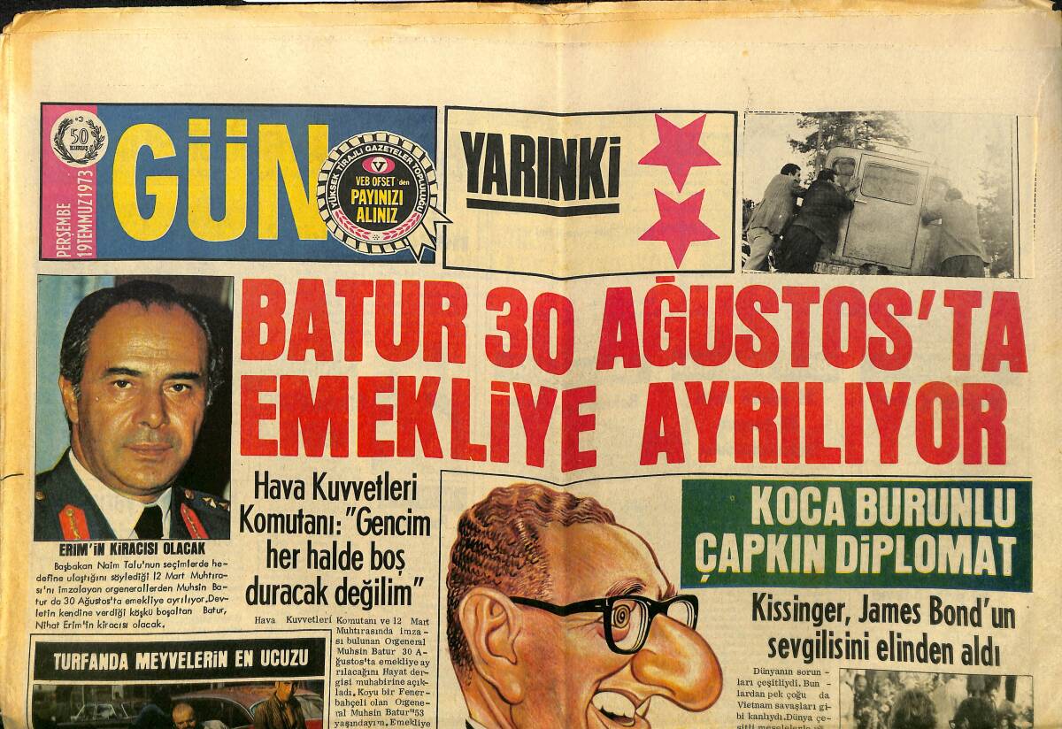 Gün Gazetesi 19 Temmuz 1973 - Konservatuarı Bırakan Urfalı Zeyno Çilem'e Gazinocular Kancayı Taktı GZ148247 - 1