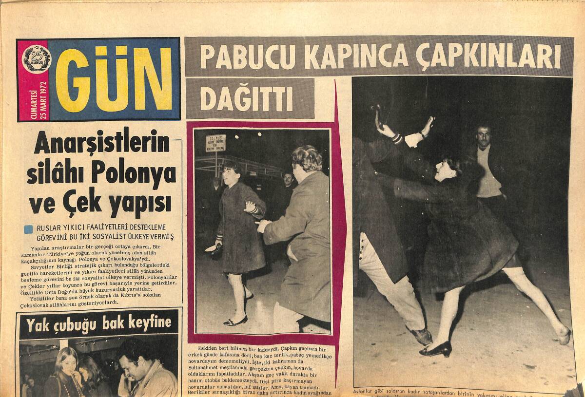 Gün Gazetesi 25 Mart 1972 - Anarşistlerin Silahı Polonya Ve Çek Yapısı - Hacı Boksör Clay İstanbul'da 45 Dakika Dövüşüp 375 Bin Lira Alacak GZ141809 - 1