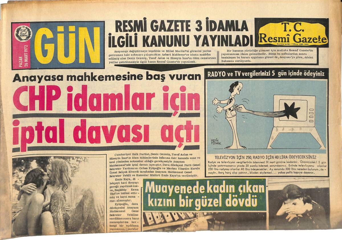Gün Gazetesi 26 Mart 1972 - Filipin'de , Topraklarından Atılan 50 Müslüman Açlıktan Öldüler GZ144838 - 1