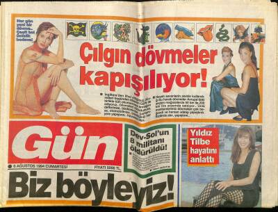 Gün Gazetesi 6 Ağustos 1994 - Bakan Alpago Zor Durumda - Dev-Solun 8 Militanı Öldürüldü GZ122301 - 1