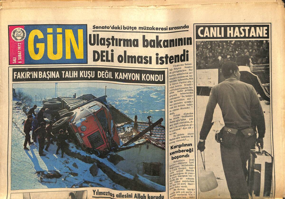 Gün Gazetesi 8 Şubat 1972 - Ünlü Yıldızlar Nelere Gülüyor, Serpil Örümcer Anlatıyor - Küba'nın Nüfusunun Yüzde Ellisi Kadın GZ141816 - 1