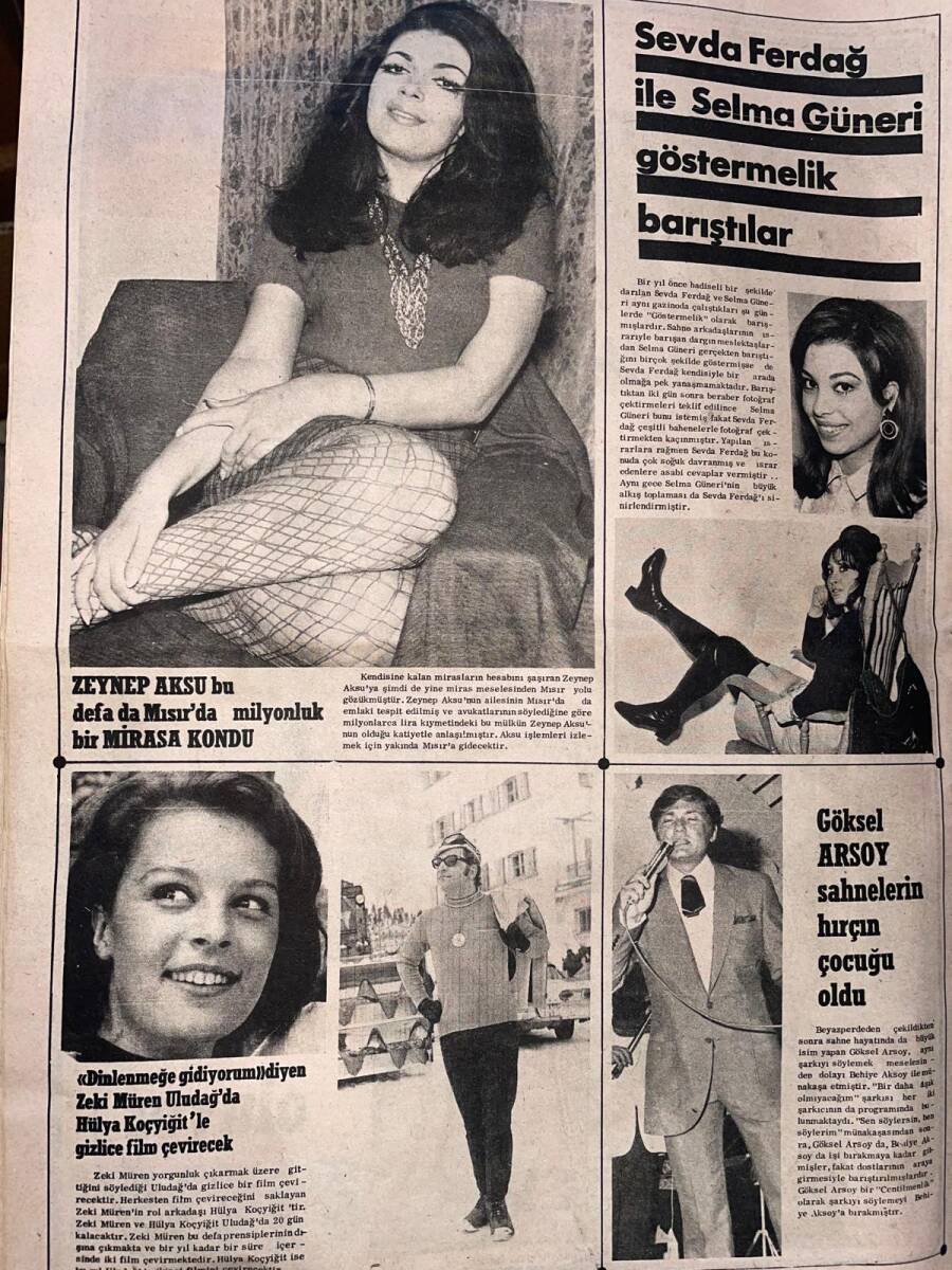Günaydın Ekstra Dergisi 1 Mart 1970 Sayı 65 - Dinlenmeye Gidiyorum Diyen Zeki Müren, Hülya Koçyiğit'le Uludağ'da Gizlice Film Çevirecek NDR96192 - 2