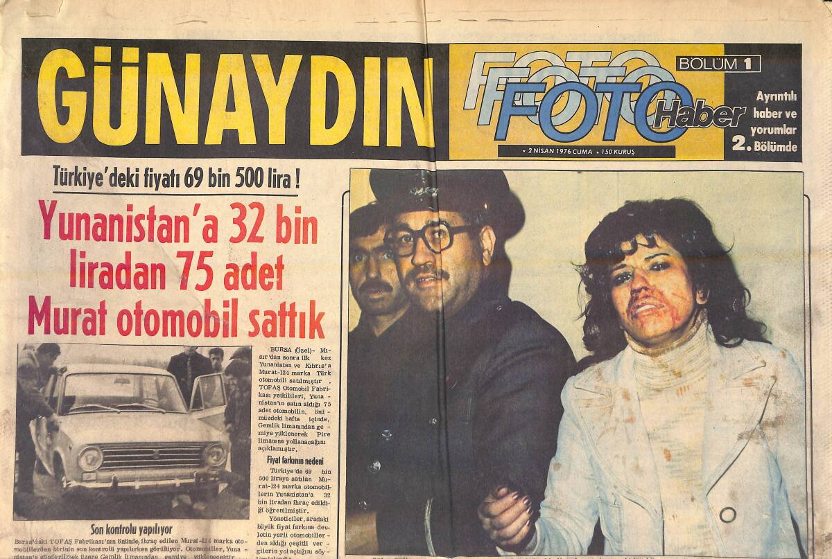 Günaydın Foto Haber Gazetesi 2 Nisan 1976 - Ecevit, Kaddafi'nin Özel Uçağı İle Libya'dan Döndü - İstanbul'da Süper Market Yarışı Hızlanıyor GZ156510 - 1