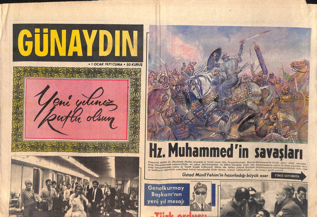 Günaydın Gazetesi 1 Ocak 1971 - Nuri Sesigüzel Çaldı Gamze Öz Göbek Attı - İnşaat Gecikince Füsun Önal Bir Otele Yerleşti GZ156688 - 1
