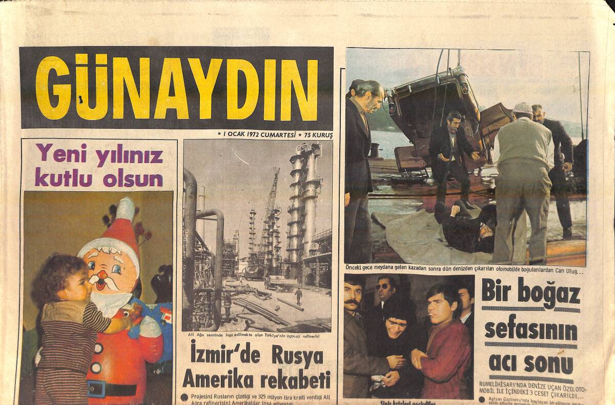 Günaydın Gazetesi 1 Ocak 1972 - Clay'in Frazier'e Yenilemesi Spor Dünyasını Sarstı - Sophia Loren: Az Makarna Çok Uyku GZ156686 - 1