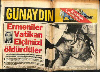 Günaydın Gazetesi 10 Haziran 1977 - Ermeniler Vatikan Elçimizi Öldürdüler GZ58284 - 1