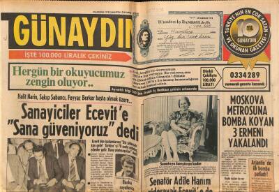 Günaydın Gazetesi 10 Haziran 1978 - Moskova Metrosuna Bomba Koyan 3 Ermeni Yakalandı GZ79447 - 1