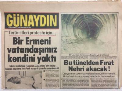 Günaydın Gazetesi 11 Ağustos 1982 - Bir Ermeni Vatandaşımız Kendini Yaktı GZ32995 - 1