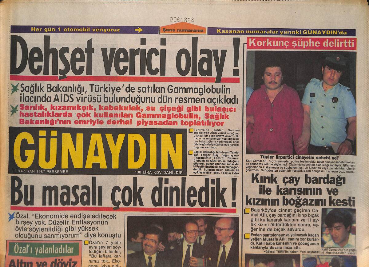 Günaydın Gazetesi 11 Haziran 1987 - Brooke Shields Üniversiteyi Bitirdi - İbrahim Tatlıses Gözaltına Alındı GZ133105 - 1