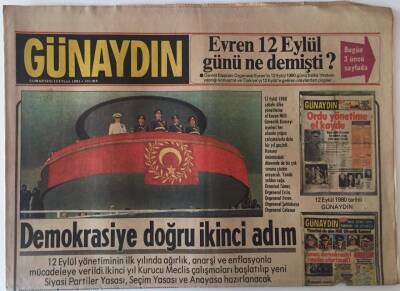 Günaydın Gazetesi 12 Eylül 1981 - 12 Eylülün İkinci Yılında Kurucu Meclis Çalışmaları Başlatıp , Yeni Siyasi Partiler Yasası Seçim Yasası Ve Anayasa Hazırlanacak GZ22817 - 1