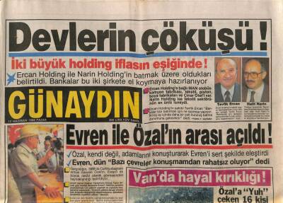 Günaydın Gazetesi 12 Haziran 1988 - Evren İle Özalın Arası Açıldı ! GZ87443 - 1
