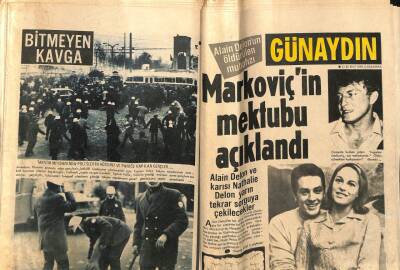 Günaydın Gazetesi 12 Şubat 1969 - Alain Delonun Muhafızı Markoviçin Mektubu Açıklandı GZ58296 - 1