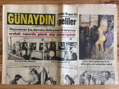 Günaydın Gazetesi 12 Temmuz 1970 - Film Artisti Ve Balık Kız Piraye Uzun Boşandığı Eşinden 750 Lira Nafaka Alacak GZ72775 - 2