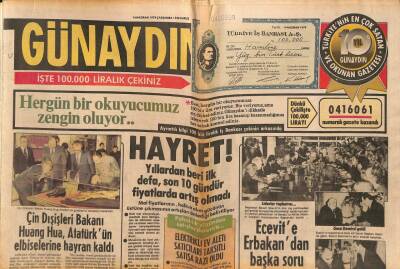 Günaydın Gazetesi 14 Haziran 1978 - İstiklal Caddesi 33 Gün Sonra Trafiğe Açıldı GZ79445 - 1