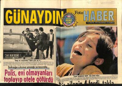 Günaydın Gazetesi 14 Mayıs 1973 - Polis Evi Olmayanları Toplayıp Otele Götürdü GZ58249 - 1