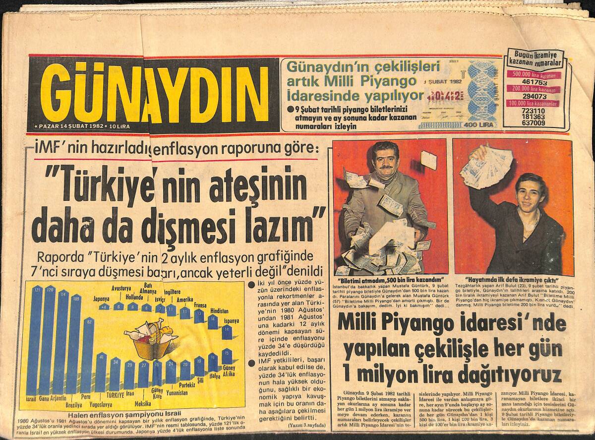 Günaydın Gazetesi 14 Şubat 1982 - Dünyanın En Pahalı Boşanma Davası - THY Hosteslerinin Kıyafetleri 36 Yılda 15 Defa Değişti GZ2884 - 1