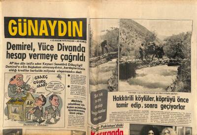 Günaydın Gazetesi 15 Kasım 1970 - Süleyman Demirel Yüce Divanda Hesap Vermeye Çağrıldı GZ56005 - 1