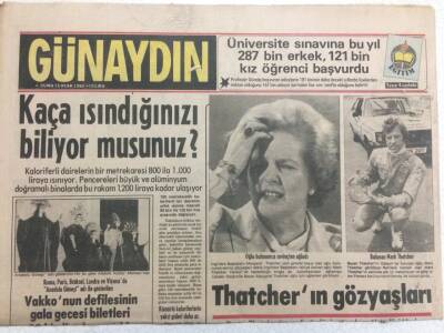 Günaydın Gazetesi 15 Ocak 1982 - Thatcherin Gözyaşları GZ35906 - 1