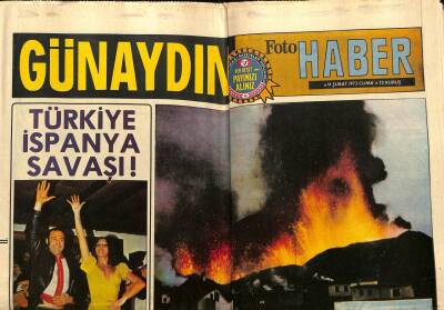 Günaydın Gazetesi 16 Şubat 1973 - Türkiye İspanya Savaşı.Yumruklar Çarpışacak GZ58196 - 1