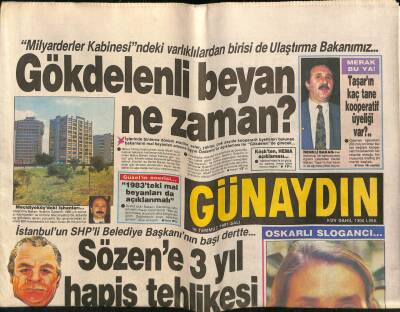 Günaydın Gazetesi 16 Temmuz 1991 - Hülya Avşar , Mardin - Münih Hattında ! GZ72144 - 2